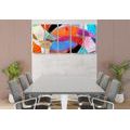 5-PIECE CANVAS PRINT COLORFUL ABSTRACTION - POP ART PICTURES - PICTURES