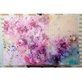 CANVAS PRINT PINK BRANCH OF FLOWERS - PICTURES FLOWERS - PICTURES