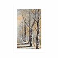 AFFICHE AVEC MONTURE AVENUE D'ARBRES D'HIVER - NATURE - AFFICHES