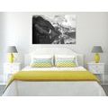 CANVAS PRINT BEAUTIFUL MOUNTAIN LANDSCAPE IN BLACK AND WHITE - BLACK AND WHITE PICTURES - PICTURES