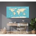 DECORATIVE PINBOARD CHILDREN'S MAP WITH ANIMALS - PICTURES ON CORK - PICTURES