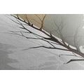 CANVAS PRINT THREE-COLOR MINIMALIST TREE - PICTURES OF TREES AND LEAVES - PICTURES