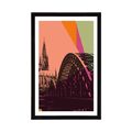 AFFICHE AVEC MONTURE NUMÉRIQUE ILLUSTRATION DE LA VILLE DE COLOGNE - POP ART - AFFICHES