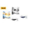 CANVAS PRINT SET IN AN INTERESTING COMBINATION OF OIL PAINTINGS - SET OF PICTURES - PICTURES