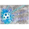 CARTA DA PARATI – PALLA DA CALCIO BLU SU MURO DI MATTONI - CARTA DA PARATI ARTE DI STRADA - CARTA DA PARATI
