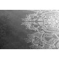 CANVAS PRINT ELEMENTS OF A FLORAL MANDALA IN BLACK AND WHITE - BLACK AND WHITE PICTURES - PICTURES