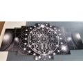 5-TEILIGES WANDBILD BEZAUBERNDES MANDALA IN SCHWARZ-WEISS - SCHWARZ-WEISSE BILDER - BILDER