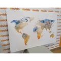 CANVAS PRINT POLYGONAL WORLD MAP - PICTURES OF MAPS - PICTURES