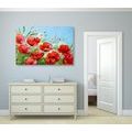 CANVAS PRINT PAINTED FIELD POPPIES - PICTURES FLOWERS - PICTURES