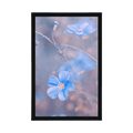 POSTER BLAUE BLUMEN AUF VINTAGE-HINTERGRUND - BLUMEN - POSTER