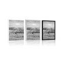 POSTER HAYSTACKS IN THE CARPATHIAN MOUNTAINS IN BLACK AND WHITE - BLACK AND WHITE - POSTERS