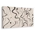 TABLEAU SUR TOILE – FLUX ABSTRAIT DE LIGNES NOIRES - IMAGES FORMES ABSTRAITES - TABLEAUX