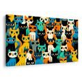 WANDBILD BUNTE KATZEN IN REIHE - BILDER VON KATZEN - BILDER