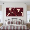 TABLEAU SUR TOILE – FORMES FLUIDES ROUGE PROFOND - IMAGES FORMES ABSTRAITES - TABLEAUX