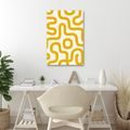 TABLEAU SUR TOILE – COURBES ORGANIQUES EN JAUNE - PEINTURES VINTAGE ET RÉTRO - TABLEAUX