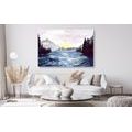 CANVAS PRINT SKETCHED LANDSCAPE - PICTURES OF NATURE AND LANDSCAPE - PICTURES