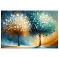 WANDBILD ZWEI LEBENSBÄUME IN FARBEN - BILDER BÄUME DES LEBENS - BILDER