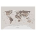 WANDBILD WELTKARTE IN BEIGE - WELTKARTEN ALS BILDER - BILDER