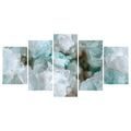 5-DÍLNÝ OBRAZ LEDOVÉ KRYSTALY V TYRKYSU - PICTURES OF ABSTRACT SHAPES - PICTURES