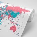 SELF ADHESIVE WALLPAPER WORLD MAP WITH A PASTEL TOUCH - SELF-ADHESIVE WALLPAPERS - WALLPAPERS