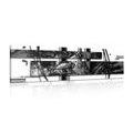 CANVAS PRINT LUXURIOUS ABSTRACTION IN BLACK AND WHITE - BLACK AND WHITE PICTURES - PICTURES
