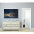 CANVAS PRINT BOAT AT SEA - PICTURES OF NATURE AND LANDSCAPE - PICTURES