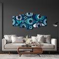 TABLEAU EN 5 PARTIES – YEUX ABSTRAITS BLEUS - TABLEAUX PAR THÈME - TABLEAUX