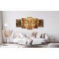 5-PIECE CANVAS PRINT SMILING BUDDHA - PICTURES FENG SHUI - PICTURES