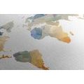 DECORATIVE PINBOARD POLYGONAL WORLD MAP - PICTURES ON CORK - PICTURES