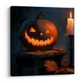 WANDBILD HALLOWEEN-KÜRBIS IM HALBDUNKEL - HALLOWEEN- UND HORROR-BILDER - BILDER
