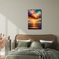 OBRAZ BAREVNÁ OBLOHA NAD HORAMI - OBRAZY VÝCHOD A ZÁPAD SLUNCE - OBRAZY
