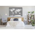 CANVAS PRINT DETAILED MODERN MAP IN BLACK AND WHITE - PICTURES OF MAPS - PICTURES