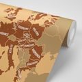 PAPIER PEINT CARTE MARRON AVEC LES NOMS DES PAYS DE L'UE - PAPIER PEINT AU MUR SUR LE THÈME DES CARTES - PAPIER PEINT