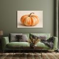 QUADRO SU TELA – ZUCCA ARANCIONE CREMA IN PRIMO PIANO - QUADRI HALLOWEEN E HORROR - STAMPE E QUADRI