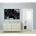 CANVAS PRINT ETHNIC FLOWERS IN BLACK AND WHITE - BLACK AND WHITE PICTURES - PICTURES