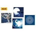 CANVAS PRINT SET FENG SHUI IN BLUE VERSION - SET OF PICTURES - PICTURES