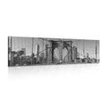 CANVAS PRINT MANHATTAN BRIDGE IN NEW YORK IN BLACK AND WHITE - BLACK AND WHITE PICTURES - PICTURES