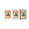 POSTER WITH MOUNT PYRAMID OF ZEN STONES - FENG SHUI - POSTERS