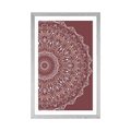 POSTER WITH MOUNT MANDALA IN VINTAGE STYLE IN A PINK SHADE - FENG SHUI - POSTERS