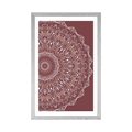 POSTER WITH MOUNT MANDALA IN VINTAGE STYLE IN A PINK SHADE - FENG SHUI - POSTERS