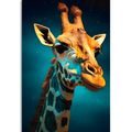 WANDBILD BLAU-GOLDENE GIRAFFE - WANDBILDER MIT DEN HERRSCHERN DES TIERREICHS - BILDER