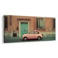 OBRAZ VINTAGE AUTO PŘED DOMEM - OBRAZY AUT - OBRAZY