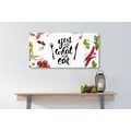 WANDBILD MIT AUFSCHRIFT - YOU ARE WHAT YOU EAT - BILDER MIT SPRÜCHEN UND ZITATEN - BILDER