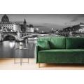 WALL MURAL DAZZLING BLACK AND WHITE PANORAMA OF PARIS - BLACK AND WHITE WALLPAPERS - WALLPAPERS