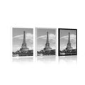 POSTER BEAUTIFUL PANORAMA OF PARIS IN BLACK AND WHITE - BLACK AND WHITE - POSTERS