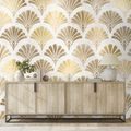 SAMOLJEPLJIVA TAPETA ZLATNE ART DECO ŠKOLJKE - TAPETE S UZORKOM - TAPETE