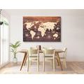 CANVAS PRINT MAP ON WOOD - PICTURES OF MAPS - PICTURES