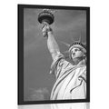 POSTER STATUE OF LIBERTY IN BLACK AND WHITE - BLACK AND WHITE - POSTERS