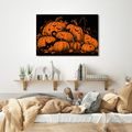 QUADRO SU TELA – ZUCCHE DI HALLOWEEN CON GATTI NERI - QUADRI HALLOWEEN E HORROR - STAMPE E QUADRI