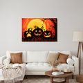 WANDBILD KÜRBIS IM SCHEIN DES VOLLMONDS - HALLOWEEN- UND HORROR-BILDER - BILDER